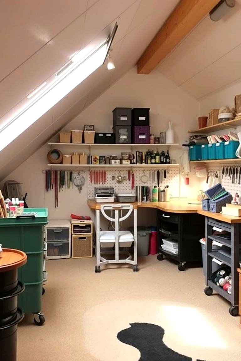 Hobby Room for Crafts or Sewing - 24 Low Ceiling Small Attic Room Ideas