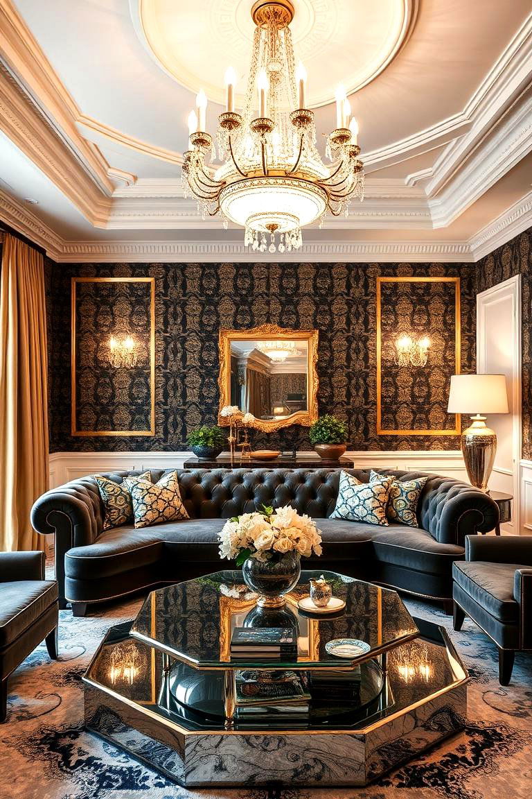 Hollywood Regency Style - 24 Vintage Living Room Ideas