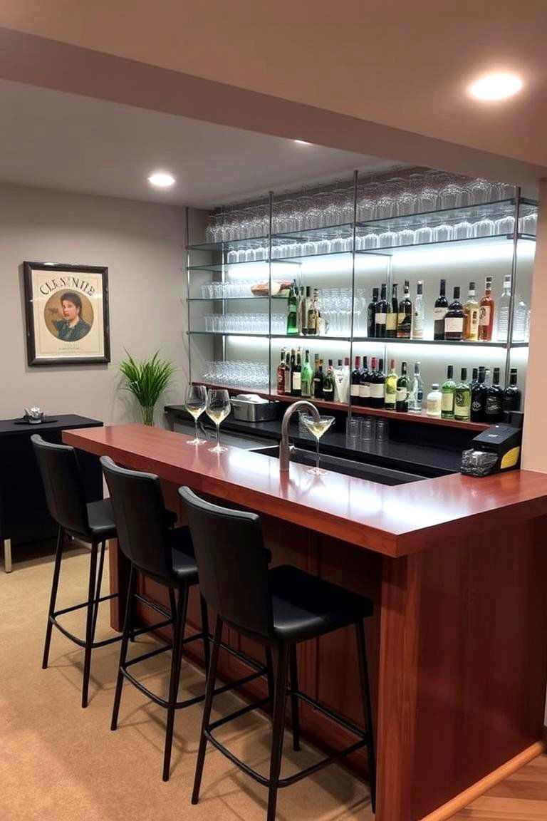 Home Bar Setup for Entertainment - 24 Basement Furniture Ideas