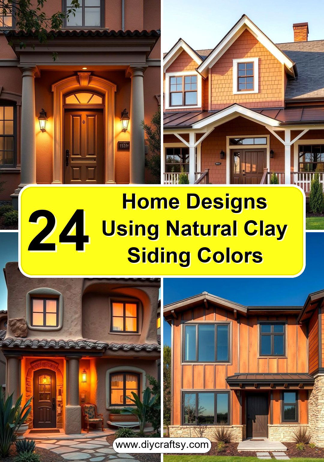 Home Designs Using Natural Clay Siding Colors