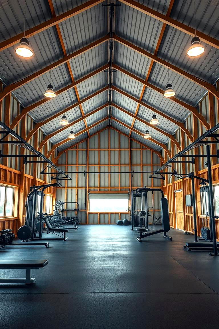 Home Gym Oasis - 24 Pole Barn Interior Ideas