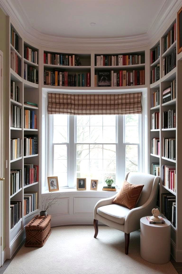 Home Library Corner - 24 Bay Window Ideas