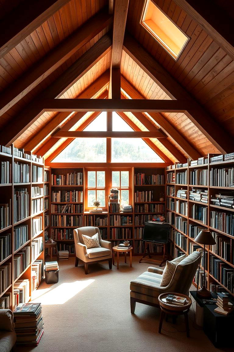 Home Library - 24 attic room ideas