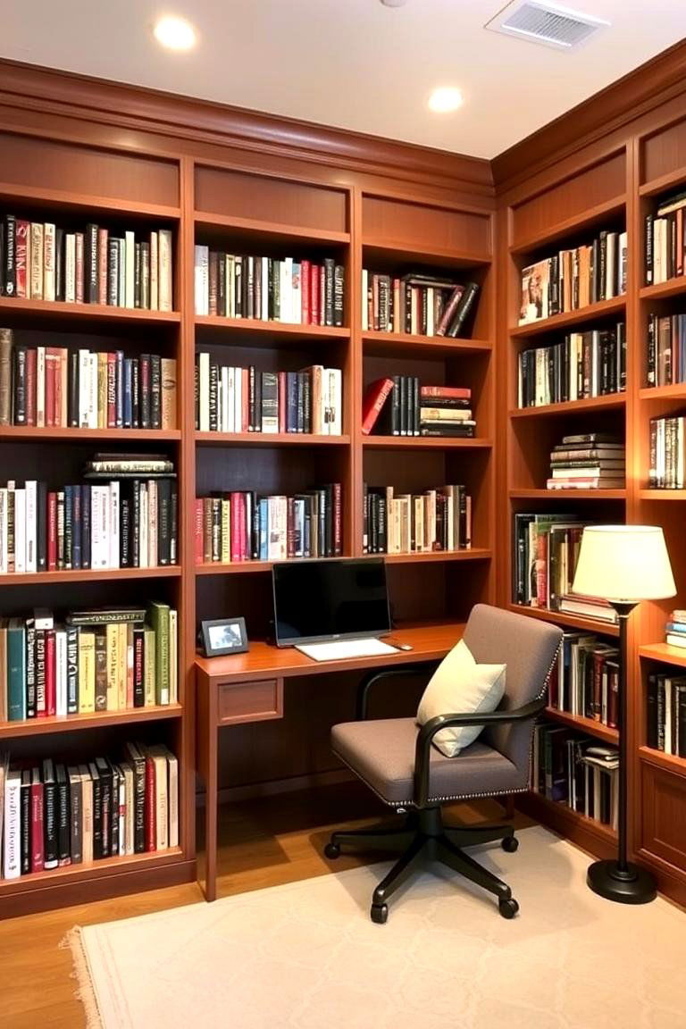 Home Office Library - 24 Modern Home Office Ideas