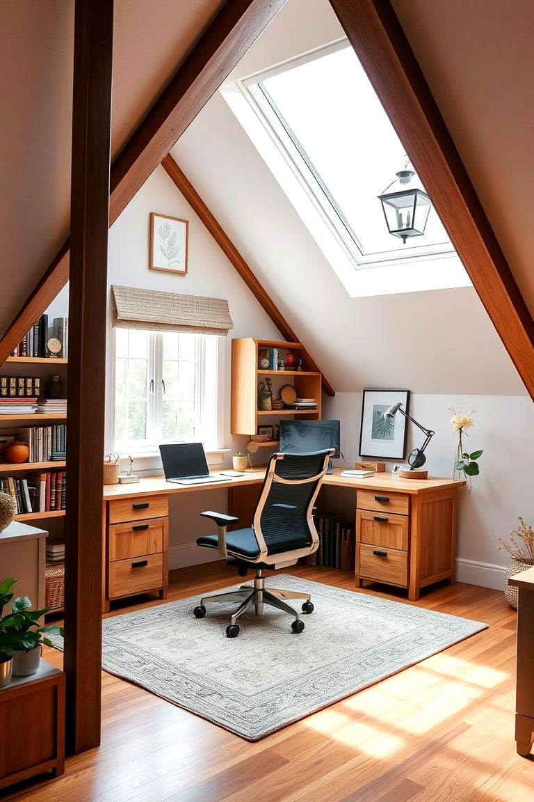 Home Office Space - 24 attic room ideas
