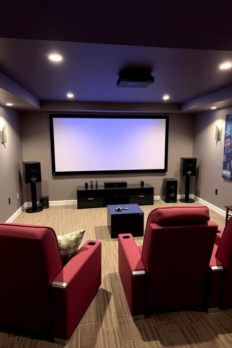 Home Theater and Gaming Combo - 24 Basement Game Room Ideas