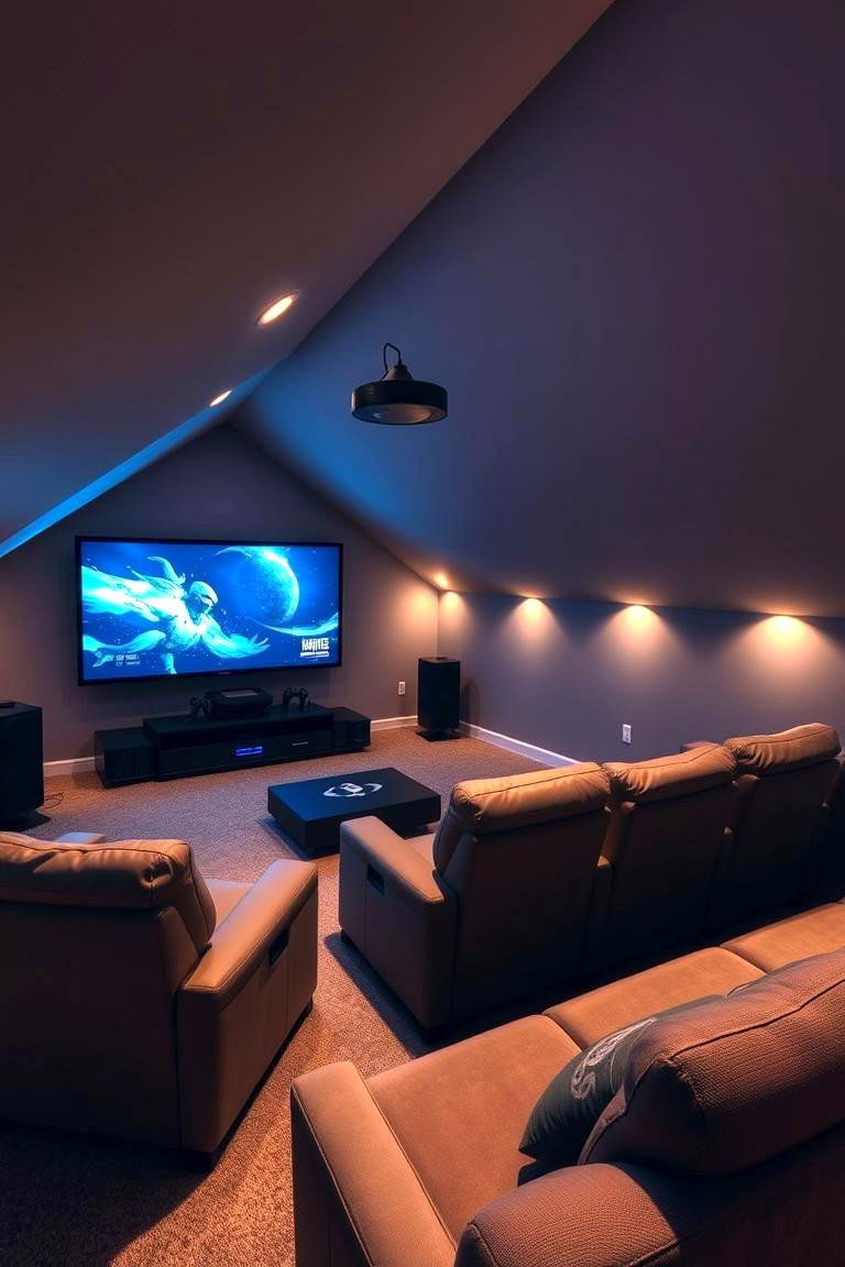 Home Theater and Gaming Room - 24 attic room ideas