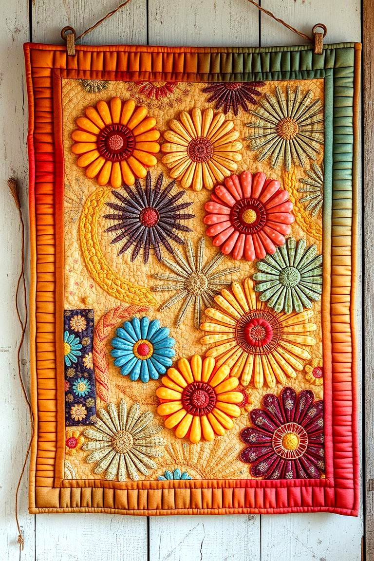 Homemade Quilted Panels - 24 Farmhouse Wall Decor Ideas