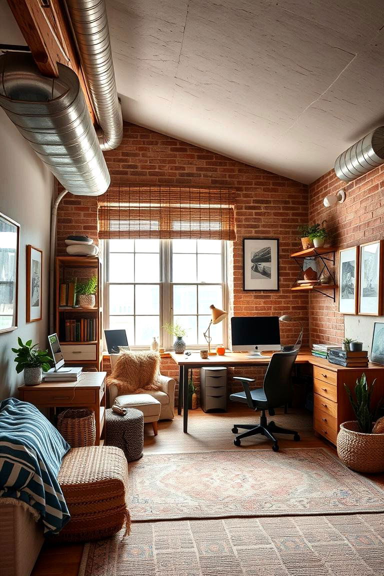 Homey Loft Office Design - 24 Loft Office Ideas