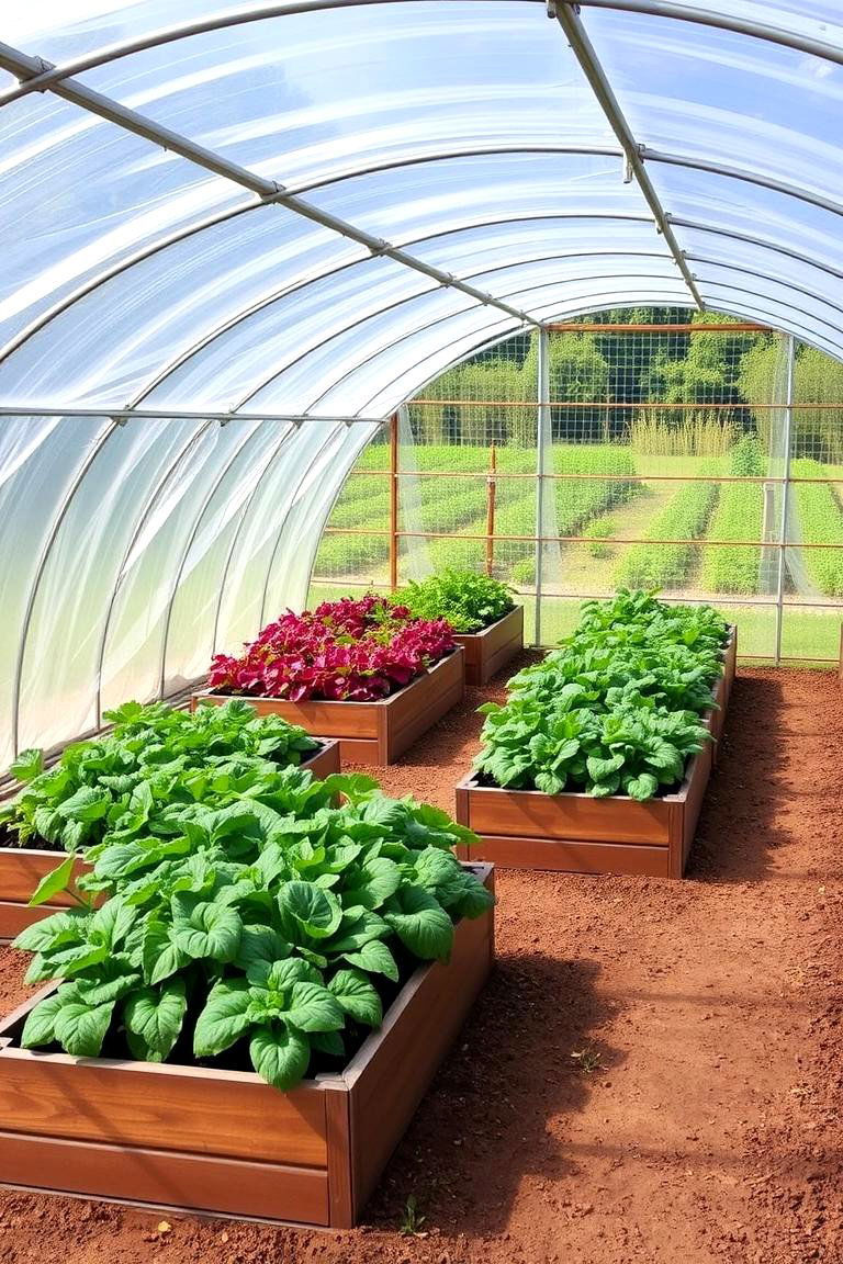 Hoop House with Raised Beds - 24 Greenhouse Ideas