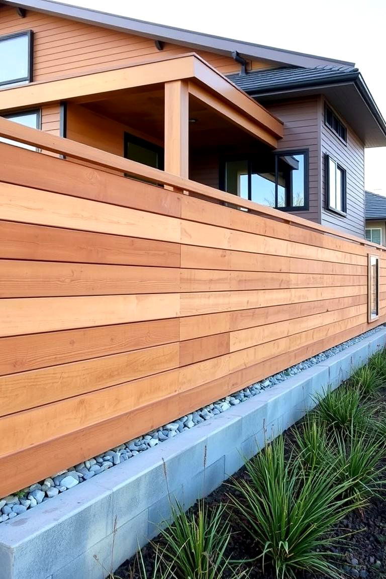 Horizontal Board Fence - 24 Privacy Fence Ideas