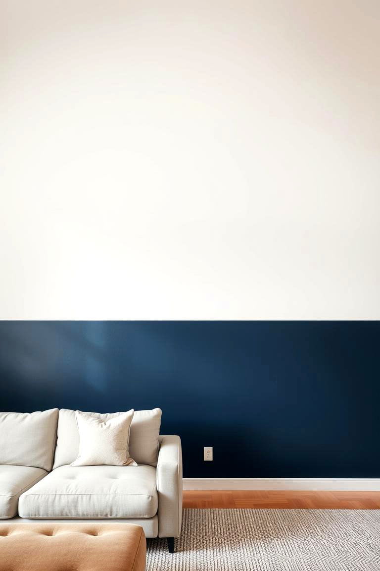 Horizontal Divide with Contrasting Colors - 24 Two Tone Wall Paint Ideas
