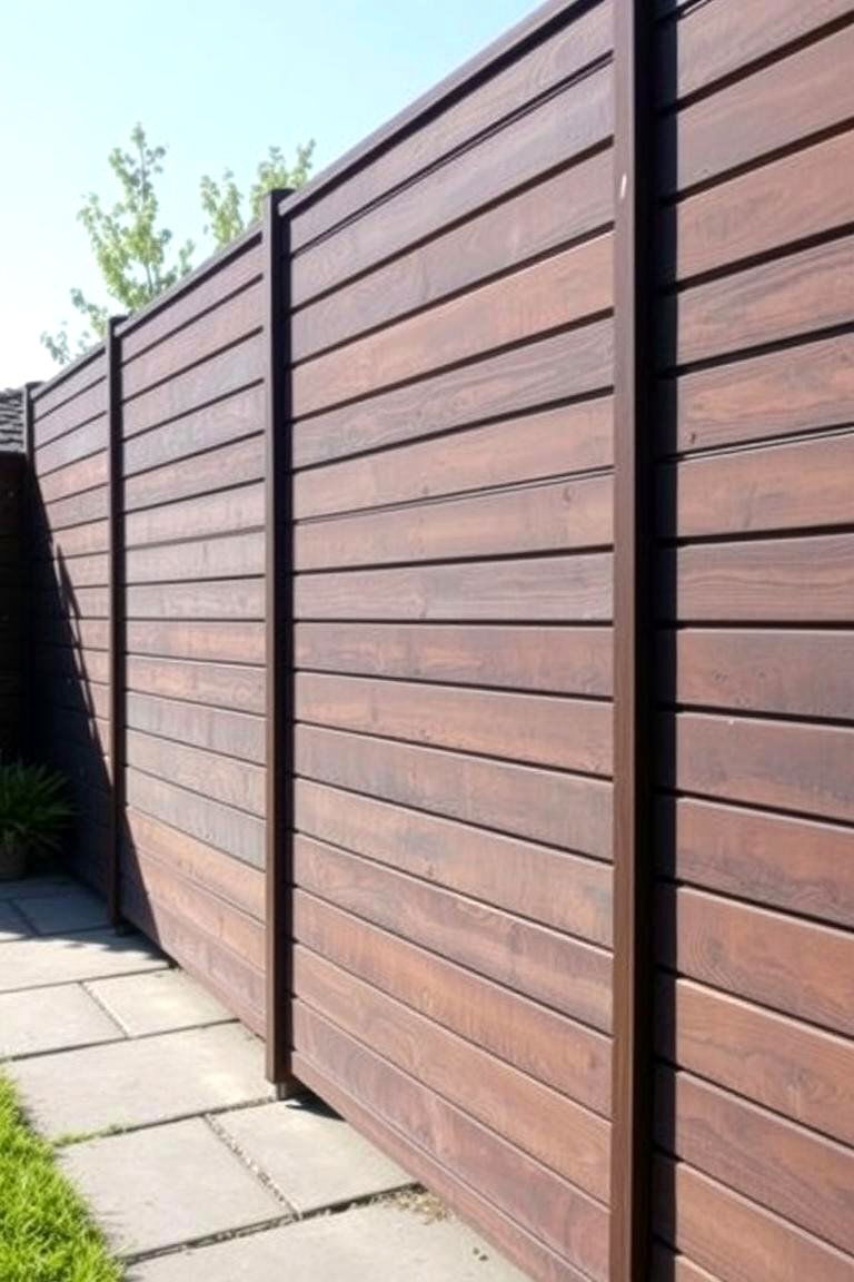 Horizontal Fence with Glass Inserts - 24 Horizontal Fence Ideas
