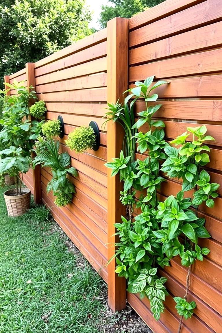 Horizontal Fence with Living Wall Integration - 24 Horizontal Fence Ideas