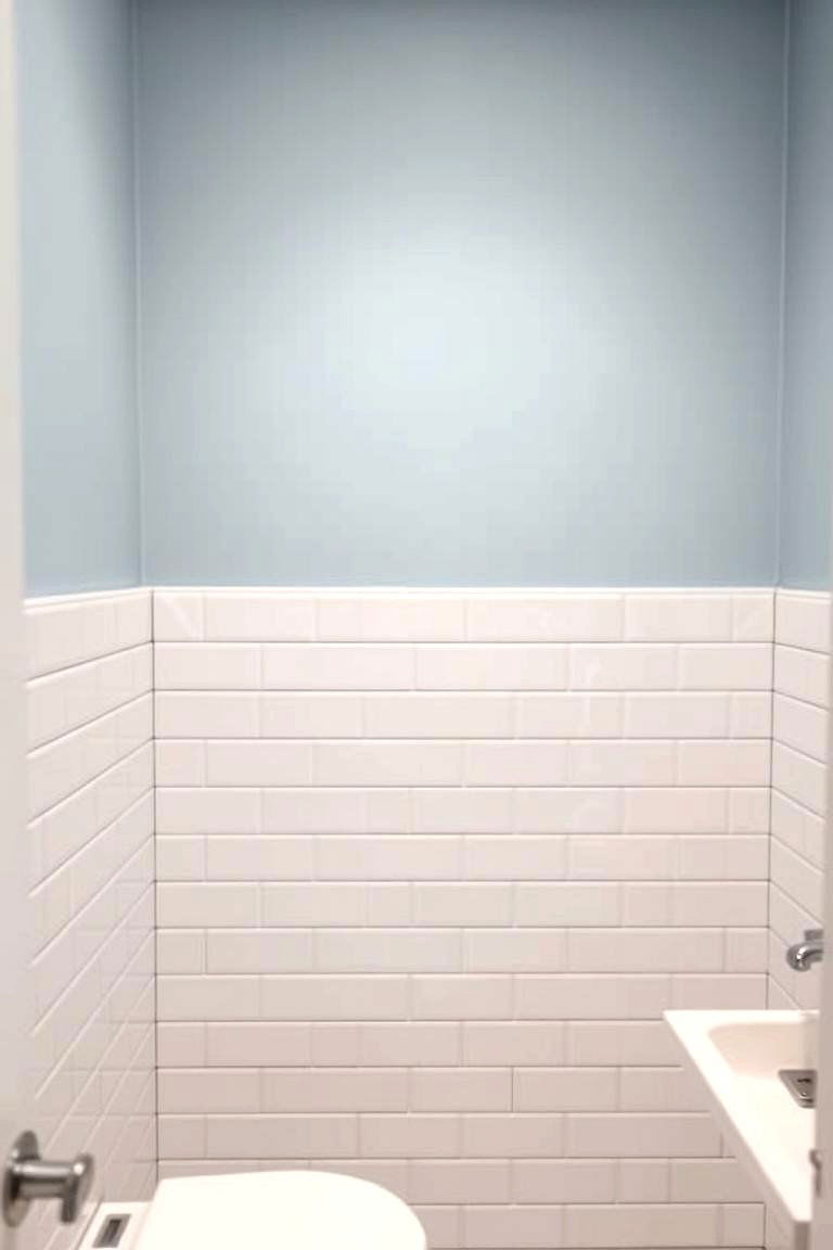 Horizontal Offset Tiles for a Contemporary Vibe - 24 Half-wall Tile Bathroom Ideas