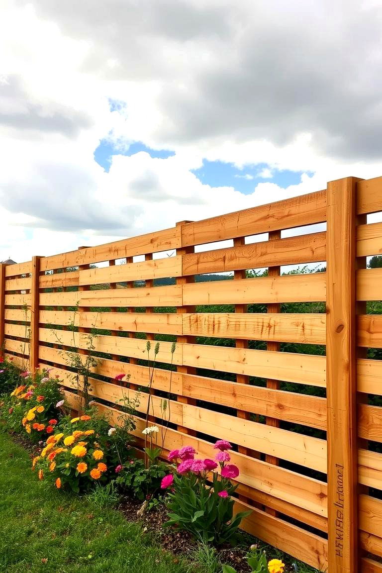 Horizontal Pallet Fence Panels - 24 Pallet Fence Ideas