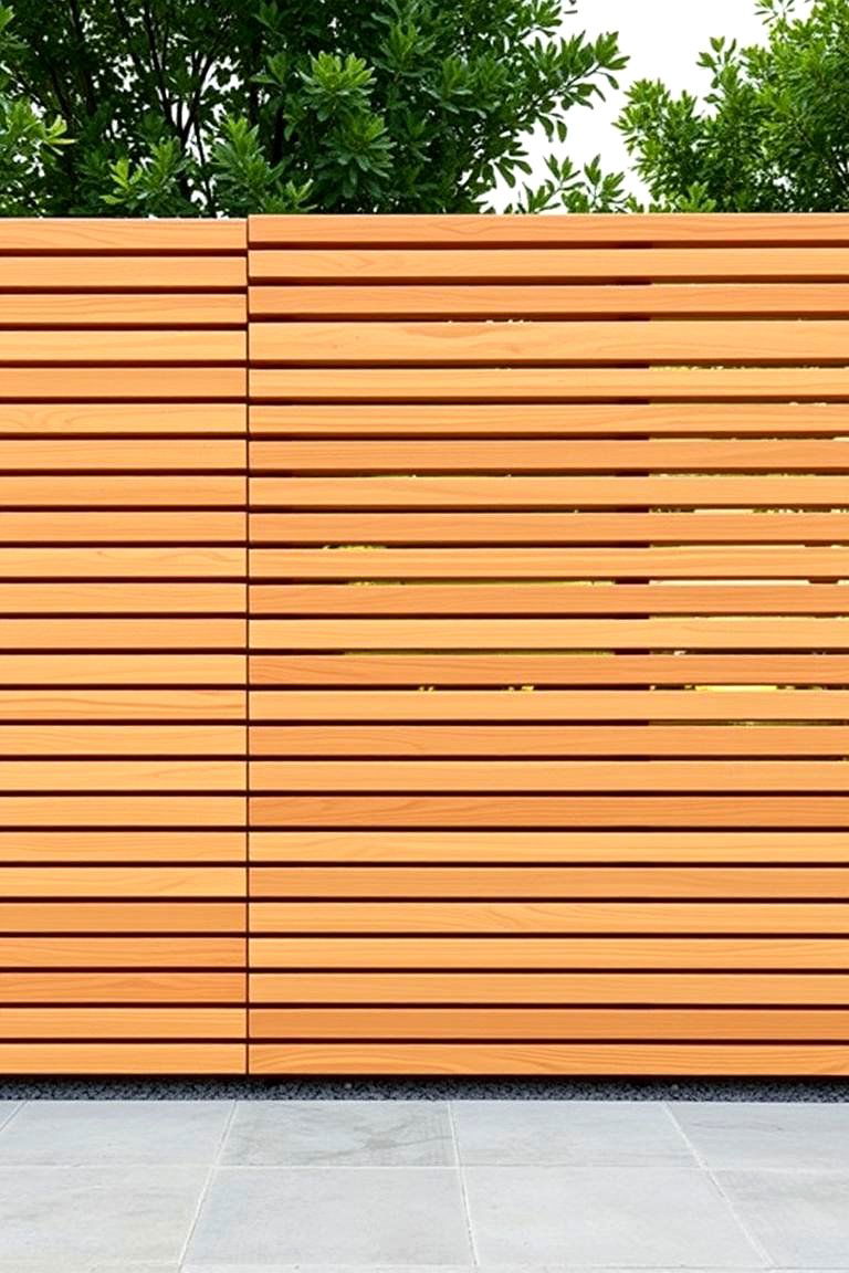 Horizontal Slat Cedar Fence - 24 Cedar Fence Ideas