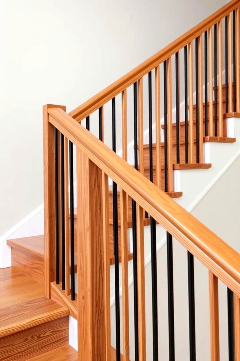 Horizontal Slat Railings for a Unique Modern Twist - 24 Farmhouse Rustic Stair Railing Ideas