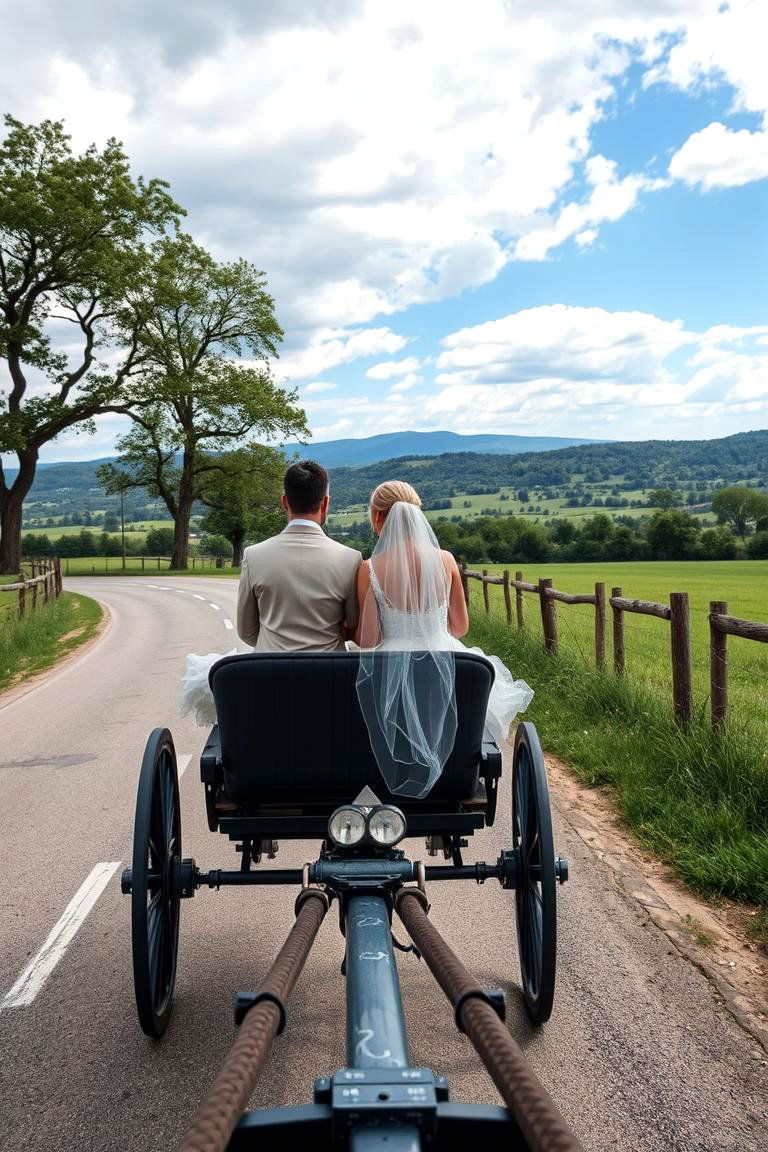 Horse Drawn Carriage Ride - 24 Western Wedding Ideas