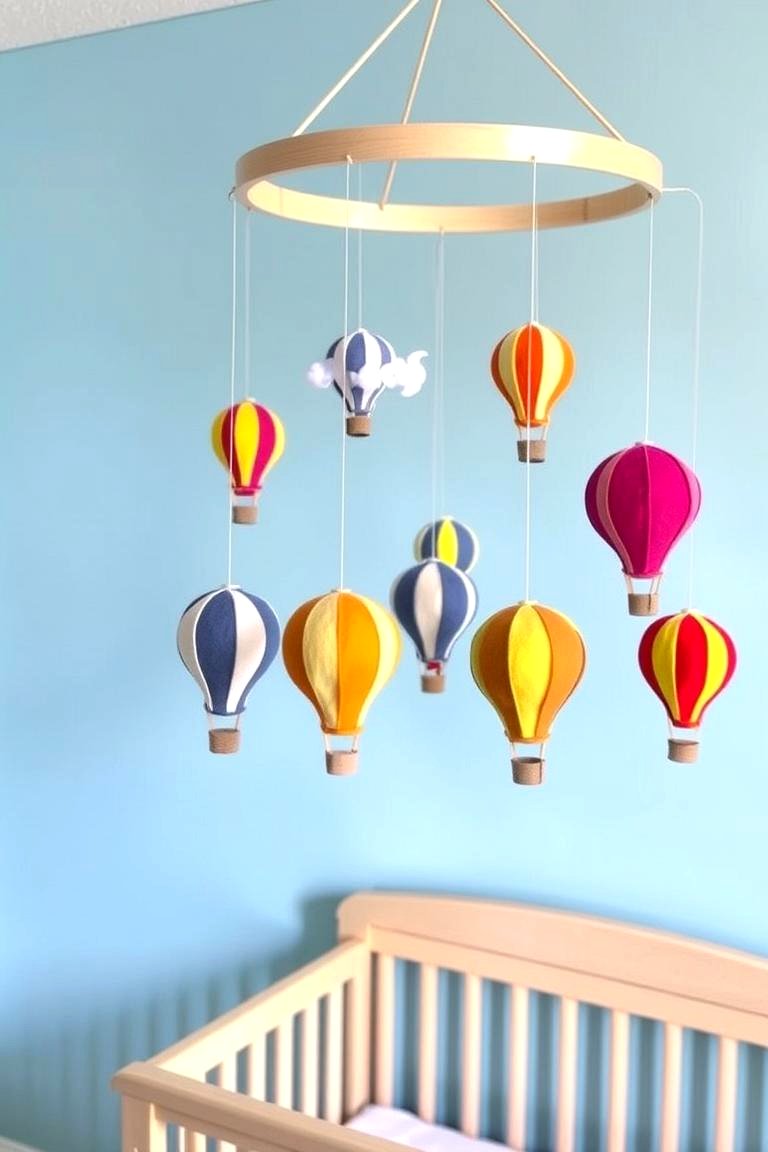 Hot Air Balloon Mobile - 24 Whimsical Nursery Ideas