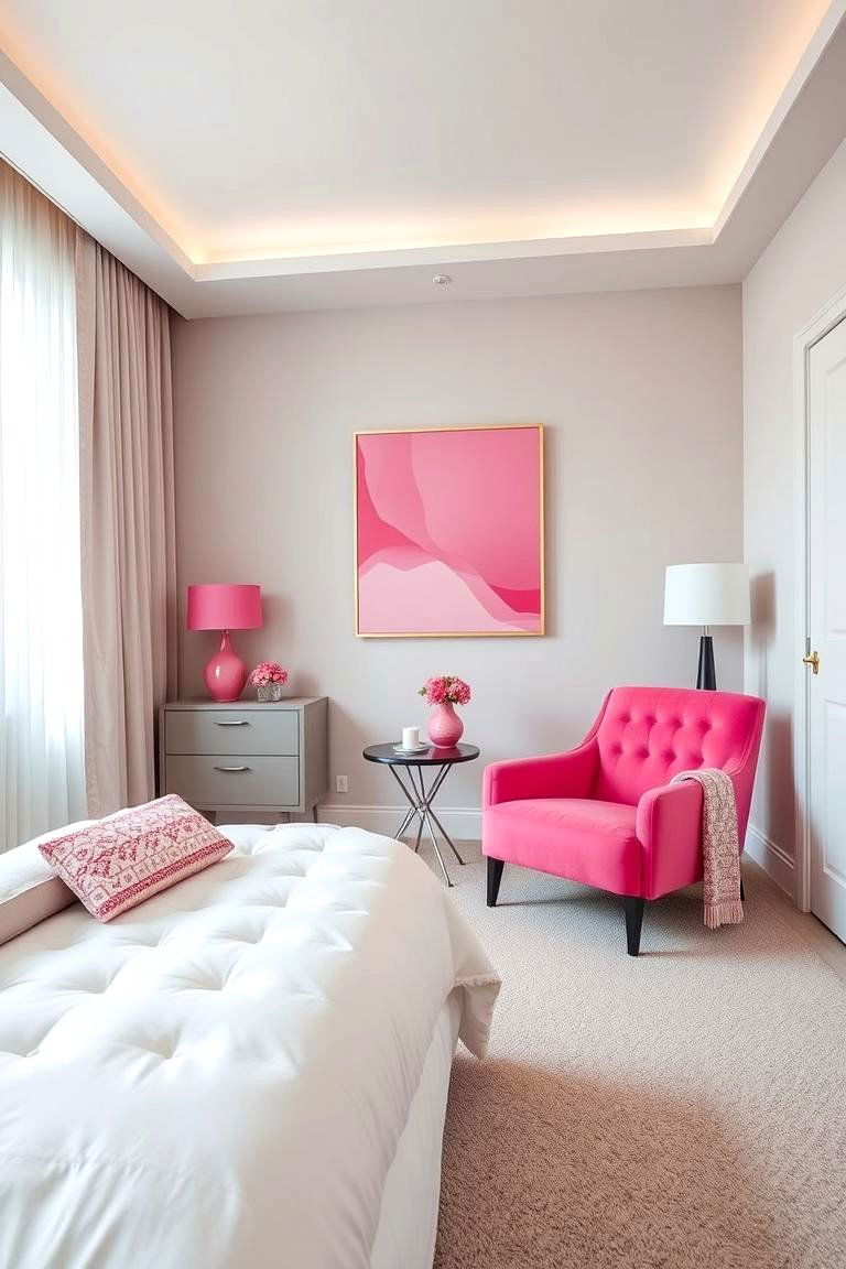 Hot Pink Furniture Accents - 24 Hot Pink Bedroom Ideas