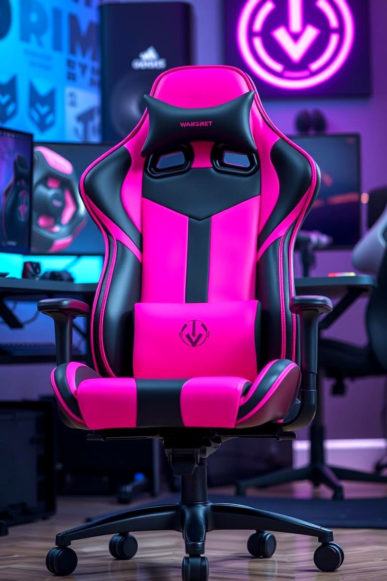 Hot Pink Gaming Chair for a Bold Statement - 24 Pink Gaming Setup Ideas