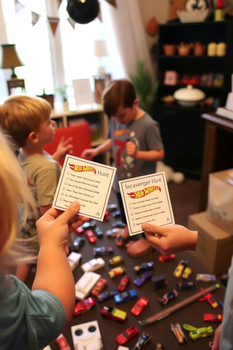 Hot Wheels Scavenger Hunt Adventure - 24 Hot Wheels Birthday Party Ideas