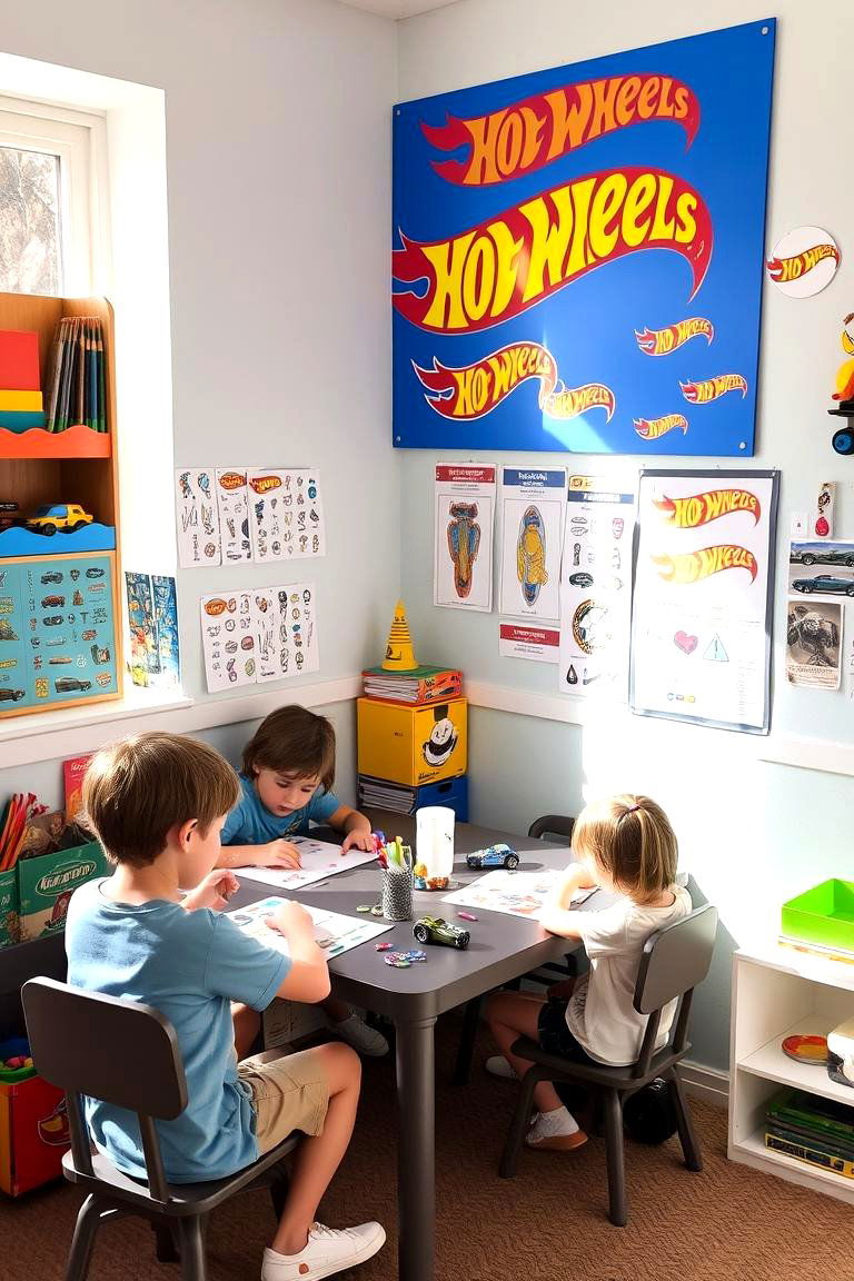Hot Wheels Themed Craft Corner - 24 Hot Wheels Birthday Party Ideas