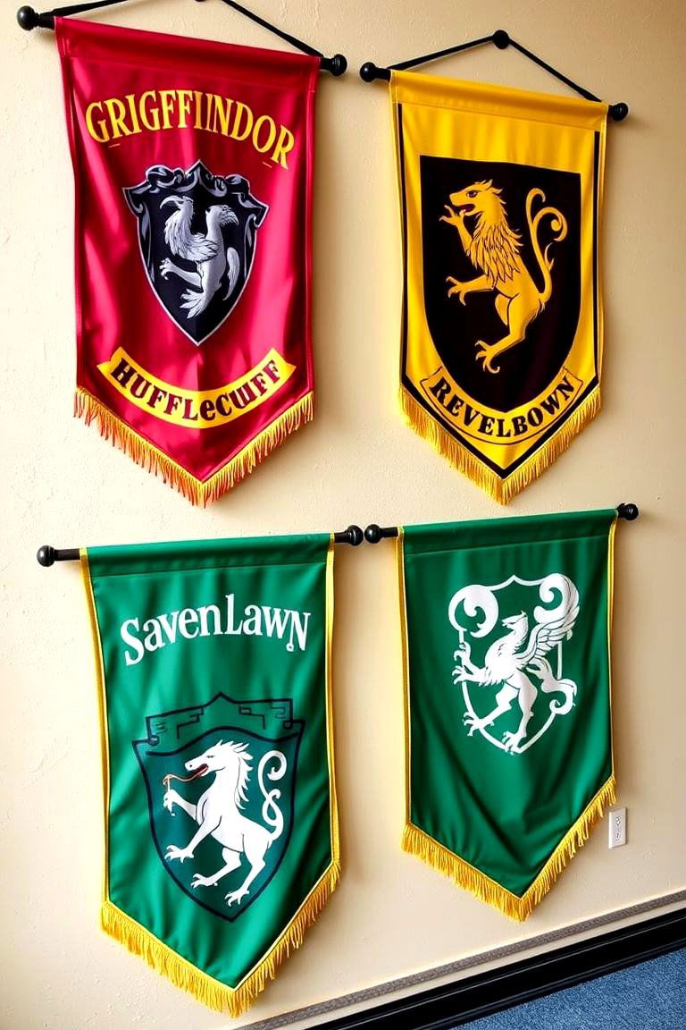 House Pride Banners - 24 Harry Potter Decor Ideas