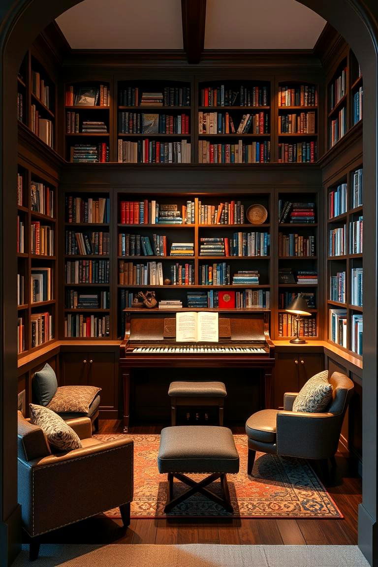 However Inviting Piano Library - 24 Piano Room Ideas