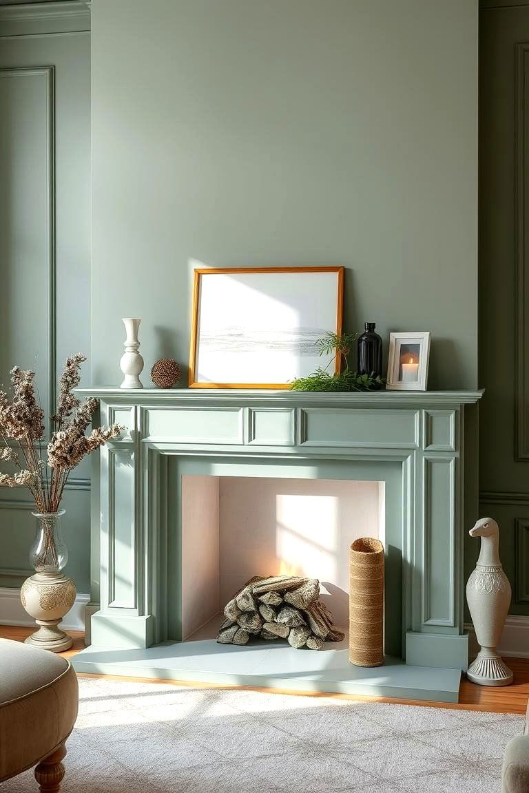 However Subtle Sage Green Elegance Prevails - 24 Sage Green Fireplace Ideas