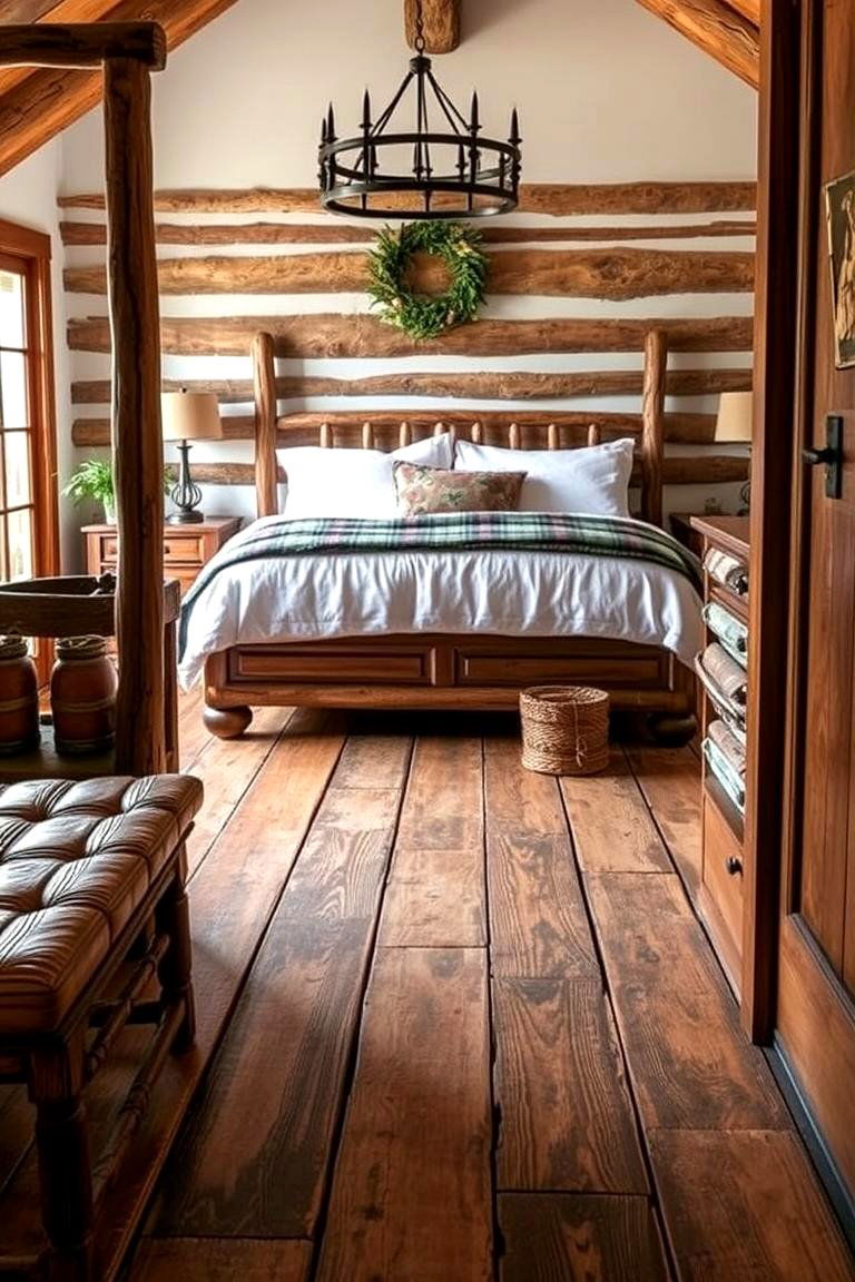Hunting Lodge Inspired Flooring - 24 Hunting Bedroom Ideas