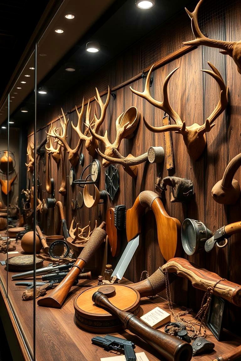 Hunting Memorabilia Showcase - 24 Hunting Man Cave Ideas
