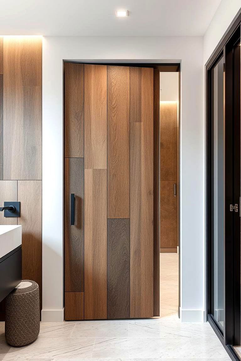 Hybrid Material Pocket Door - 24 Bathroom Pocket Door Ideas