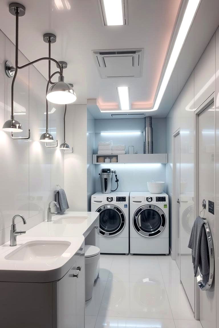 Hybrid Smart Lighting Systems - 24 Laundry Room Lighting Ideas