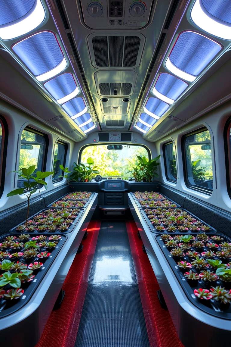 Hydroponic Farming Inside a School Bus Greenhouse - 24 School Bus Greenhouse Ideas