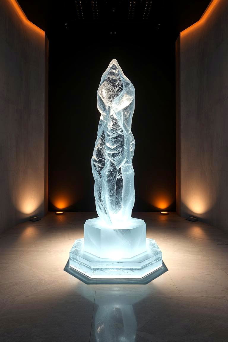 Ice Sculpture Centerpiece - 24 frozen room decor ideas