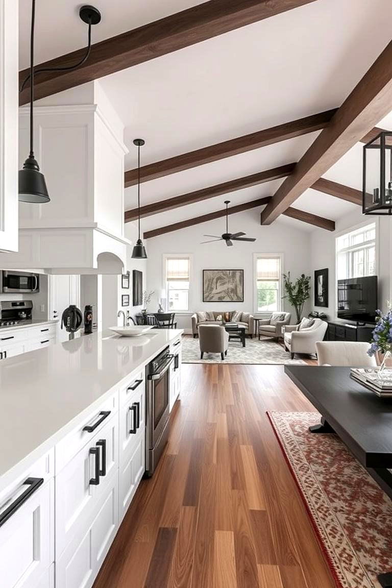 Ideal for Open Concept Living - 24 White Kitchen Cabinets With Black Hardware