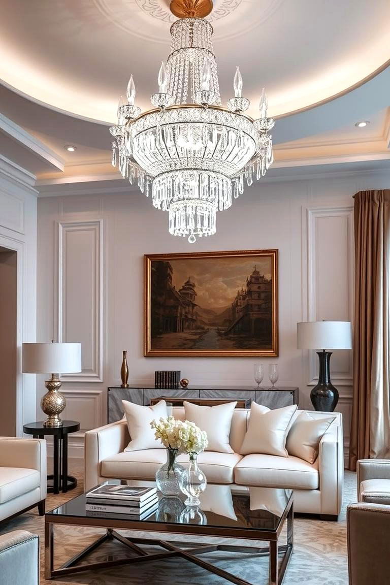 Illuminate with Dramatic Lighting Fixtures - 24 Large Living Room Ideas