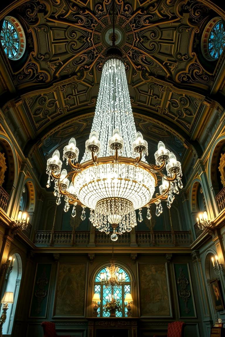 Illuminated Chandeliers - 24 Castle Living Room Ideas