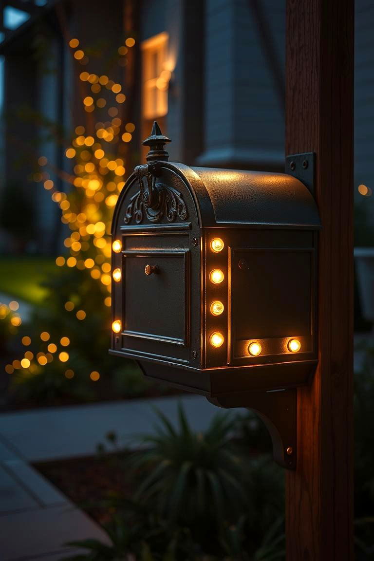 Illuminated Charm - 24 Mailbox Decor Ideas