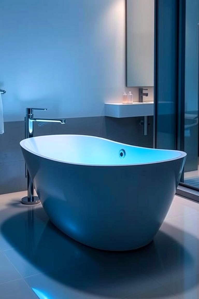Illuminated Freestanding Tub - 24 Drop in Tub Ideas