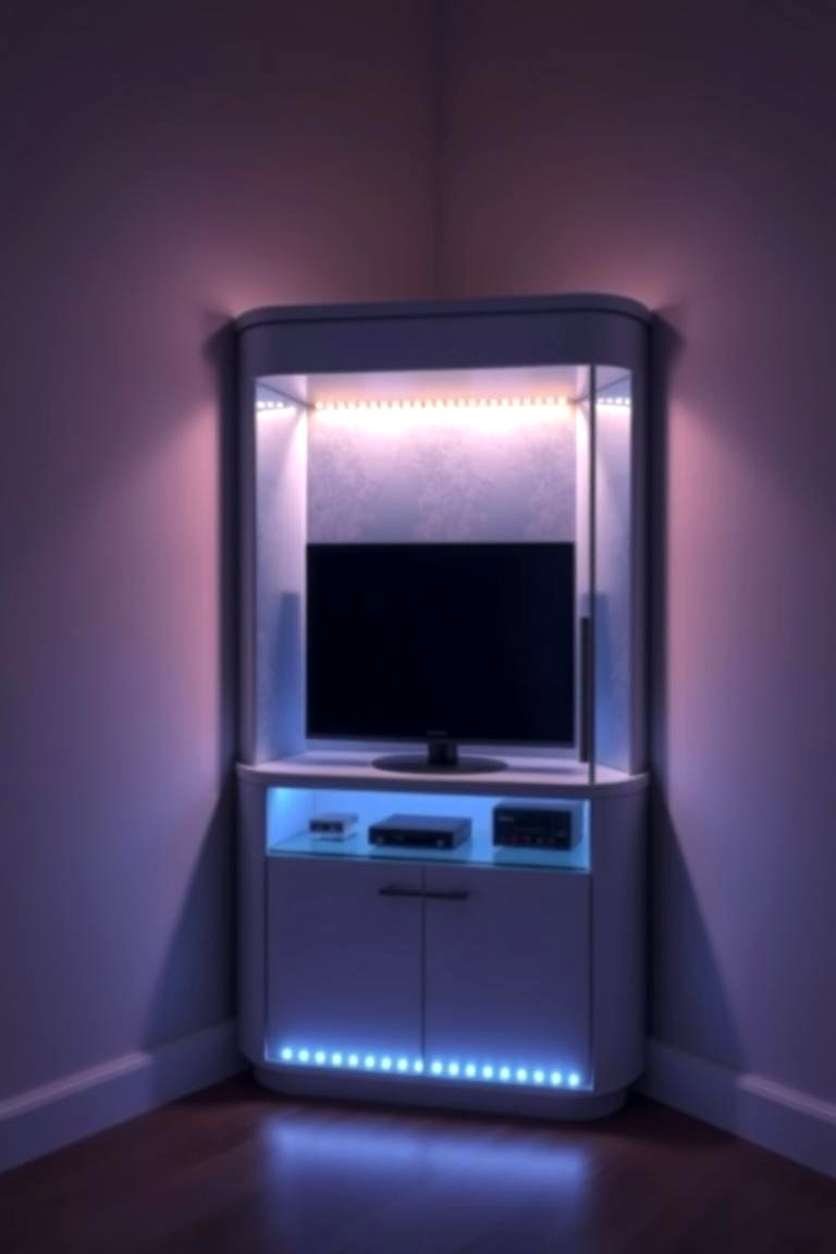 Illuminated LED Corner Cabinet - 24 Corner Cabinet Ideas
