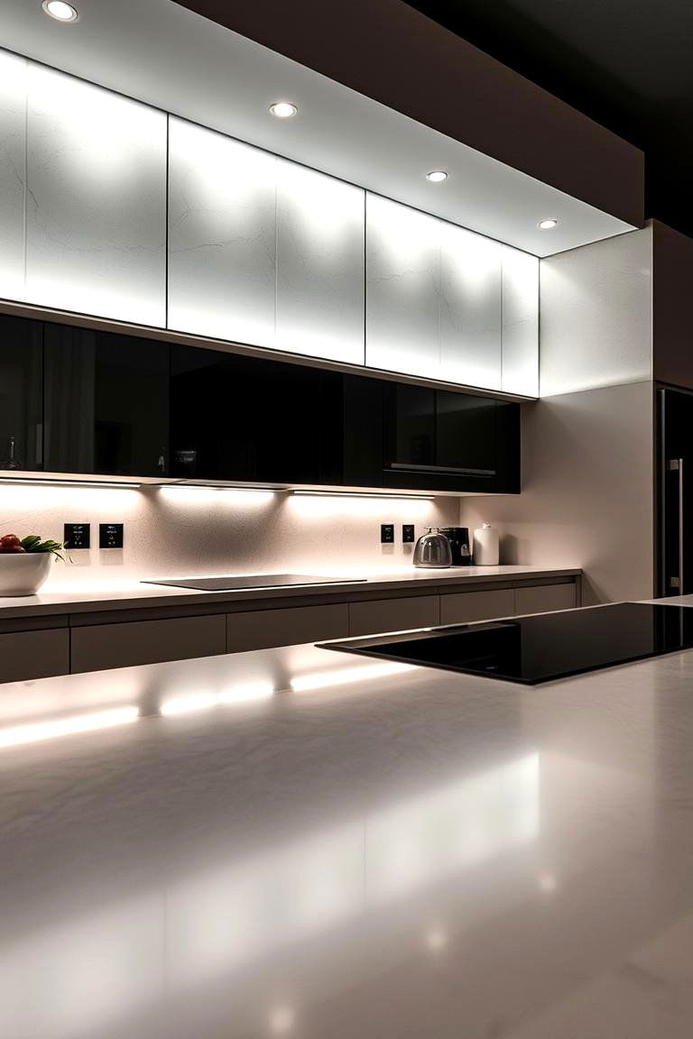 Illuminated Microcement Lighting Panels - 24 Microcement Kitchen Ideas