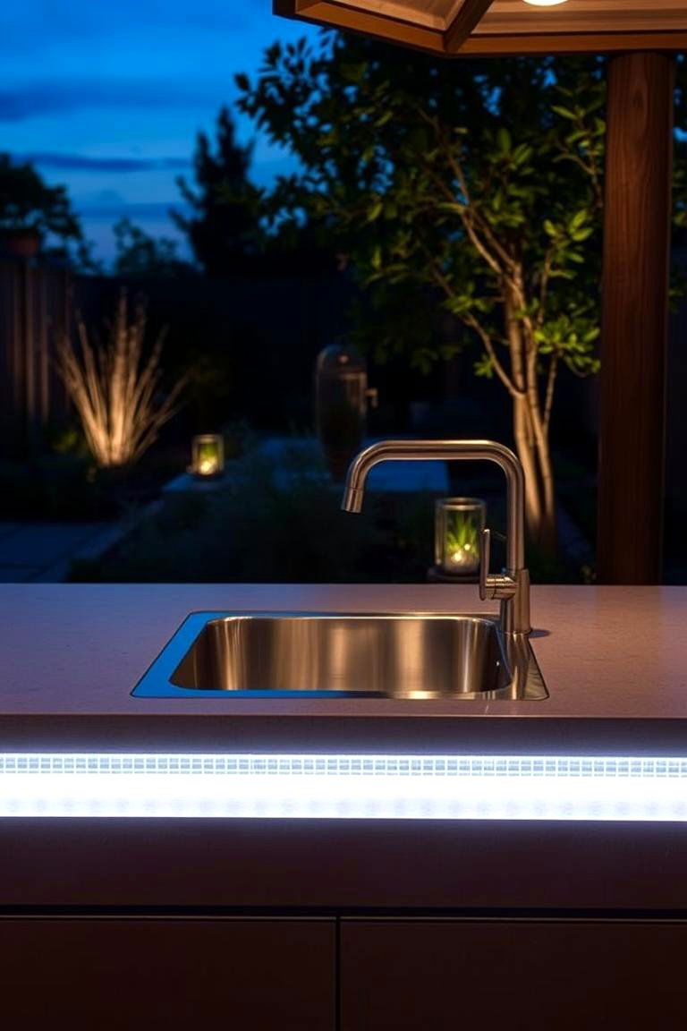 Illuminated Outdoor Sink - 24 outdoor sink ideas