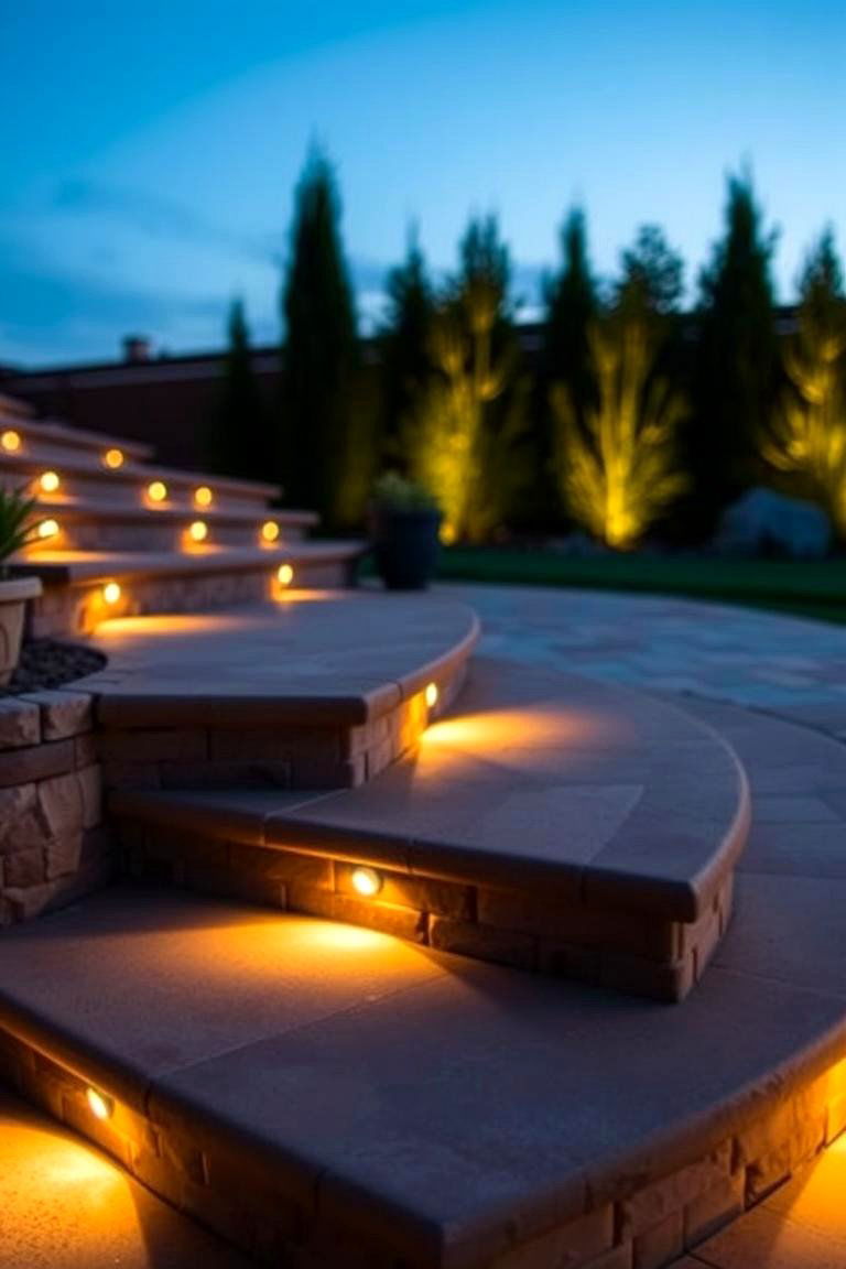 Illuminated Patio Steps - 24 Patio Steps Ideas