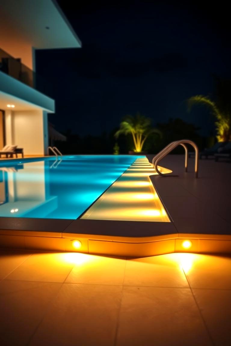 Illuminated Poolside Trail - 24 Pool Walkway Ideas