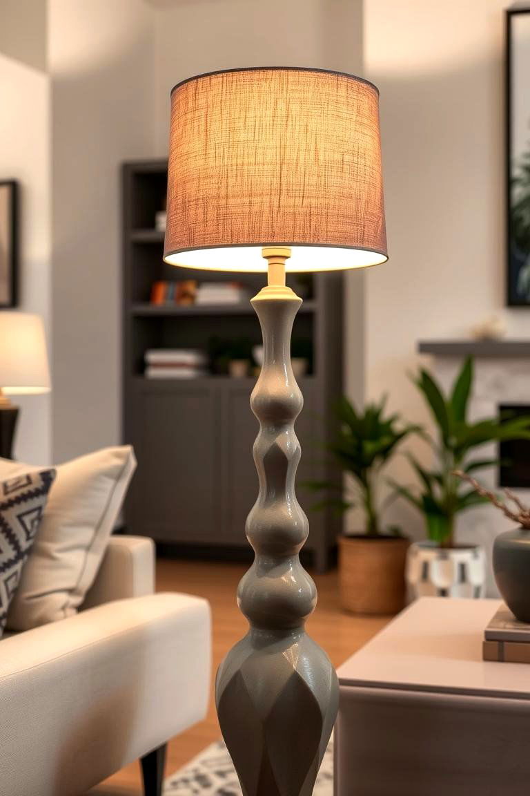 Illuminating Style with Gray Floor Lamps - 24 Gray Living Room Ideas
