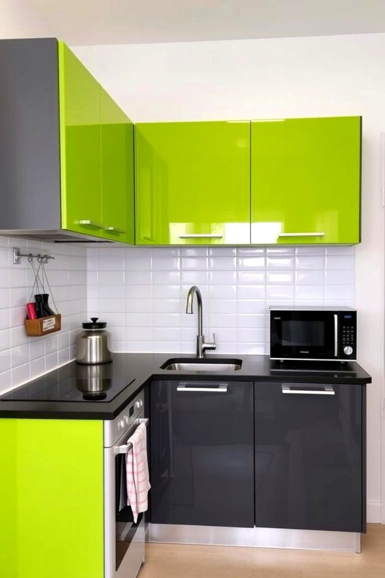 Illuminating the Space with Thoughtful Lighting - 24 Green Kitchen Cabinets With Black Countertops