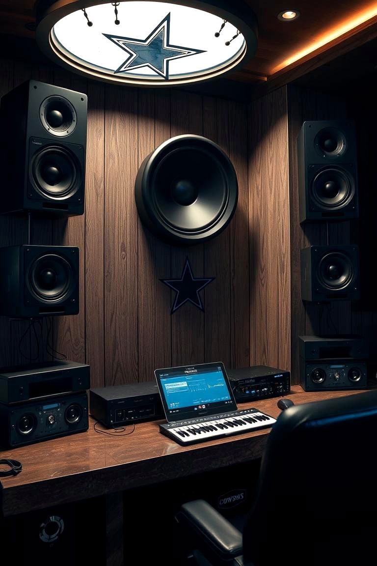 Immersive Sound System Setup - 24 Dallas Cowboys Man Cave Ideas